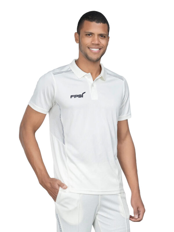 FPSI WHITE T-SHIRT | CRICKET PRIMA | HALF SLEEVES | OFF WHITE